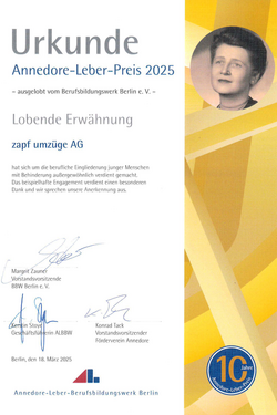Annedore-Leber Preis Inklusion zapf umzüge